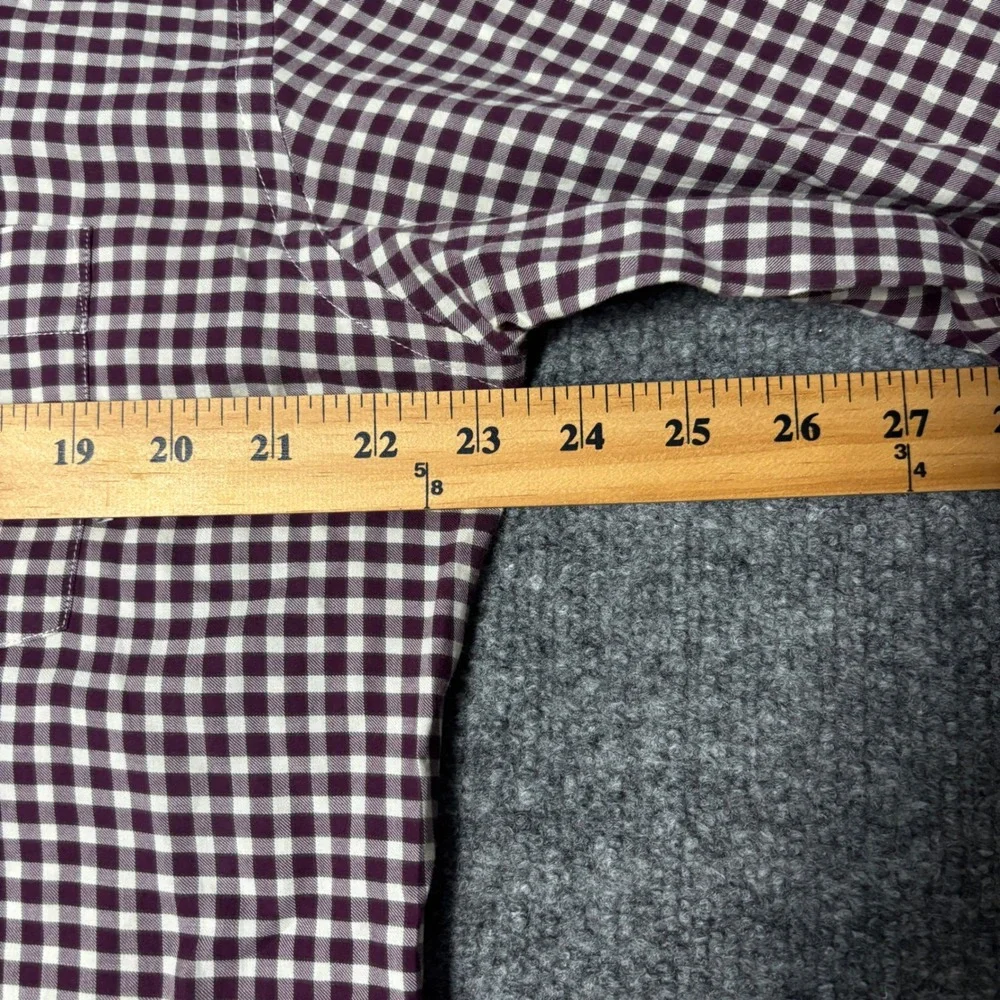 Rodd and Gunn The Hermitage Shirt Mens Large Purple White Gingham Italian Fabric